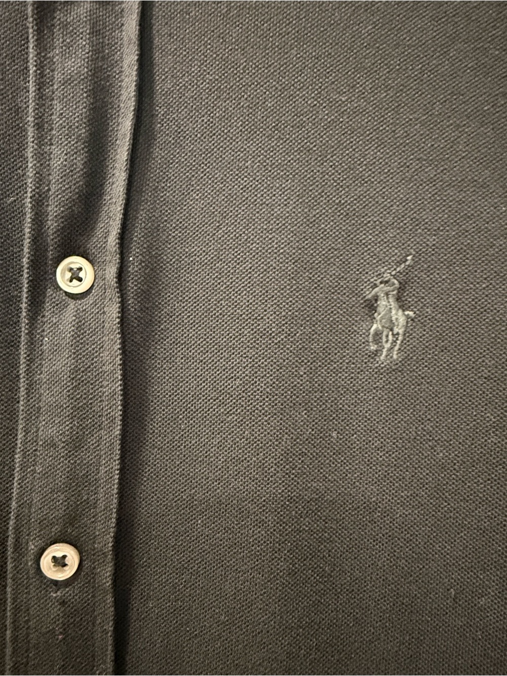 Ralph Lauren Women's long sleeve Button-Down Knit Oxford — Black - Picture 2 of 3